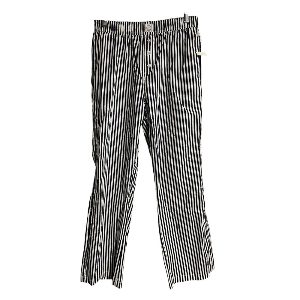 Happily Grey Womens Pajama Set Size S Navy Gingham & Striped Cotton Sleepwear